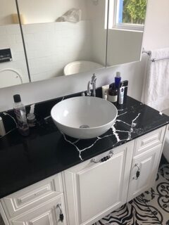 Bathroom vanity with stone top