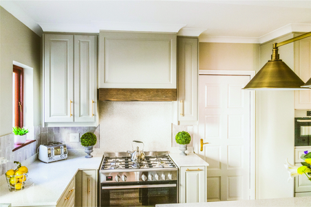 Modern kitchen with granite tops and bespoke cabinetry